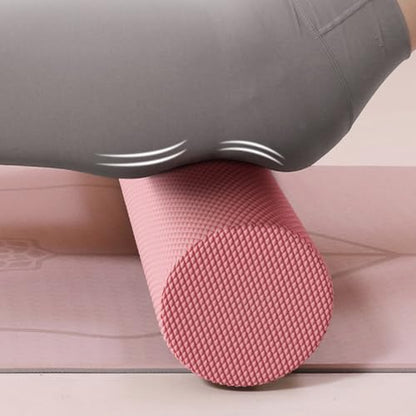 12 Inch EVA Soft Dot Foam Roller for Muscle Therapy, Yoga and Balance Exercises, High-Density Massage Roller, Foam Roller for Back, Legs for Home, Gym and Travel (Pink#M) - color: Pink#m