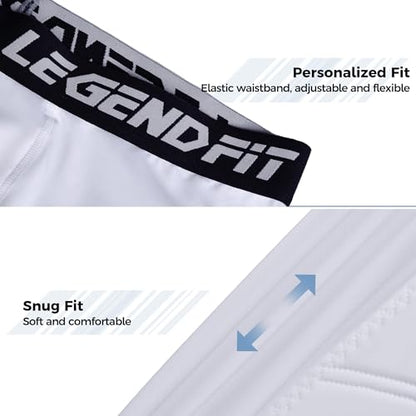 Boys Youth Baseball Padded Sliding Shorts w/Cup Pocket N0 Cup - color: White, size: Medium