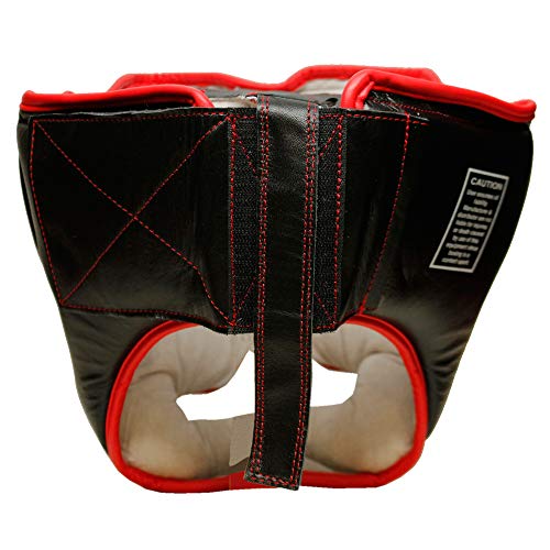 Professional Leather Boxing Headgear for Training, Sparring, Kickboxing, MMA, Muay Thai – Thick Padding with Cheek Protection, Adjustable Fit