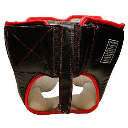 Professional Leather Boxing Headgear for Training, Sparring, Kickboxing, MMA, Muay Thai – Thick Padding with Cheek Protection, Adjustable Fit