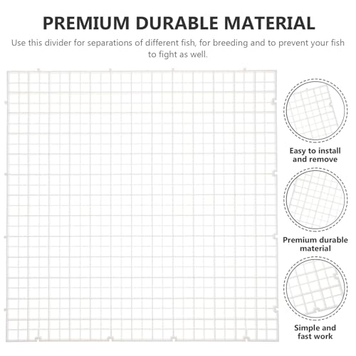 KALLORY 6 Pcs Aquarium Tank Dividers White 30x30cm Fish Tank Isolation Boards Grid Plates Bottom Filter for Aquarium Separation and Fish Habitat Management