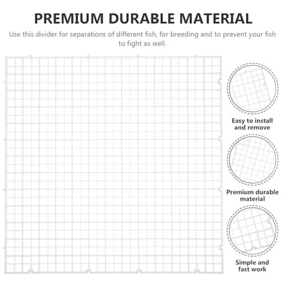 KALLORY 6 Pcs Aquarium Tank Dividers White 30x30cm Fish Tank Isolation Boards Grid Plates Bottom Filter for Aquarium Separation and Fish Habitat Management