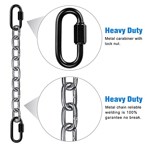 2Pcs 28 inch Silver Hanging Chain with 4 Carabiner Hammock Extender Chain - color: Silver, size: 28"