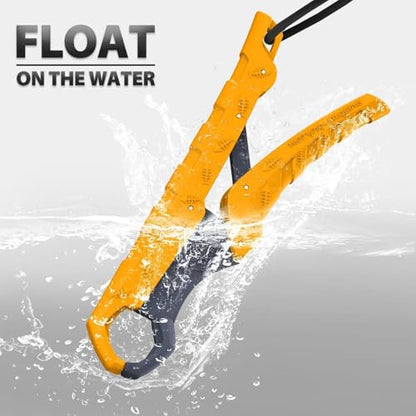 7.5''/9'' Floating Fish Gripper, Fishing Grabber, Catfish Mouth Pliers, Caught Bass Holder, Digital Scale Hook Clamp, Saltwater Lip Grip Tool with Lanyard, Gifts for Men