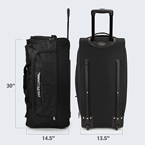 Pacific Gear Duffel Bag with Rolling Wheels - color: Black, size: 30 inch