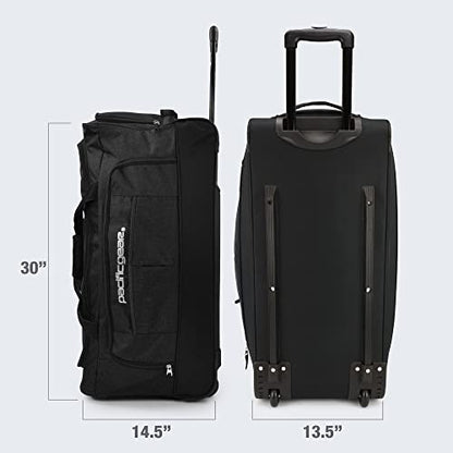 Pacific Gear Duffel Bag with Rolling Wheels - color: Black, size: 30 inch