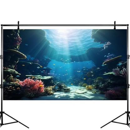 Ocean Floor Fish Tank Background Under The Sea Soft Coral Reef Aquarium Background Underwater Aquatic Plants Sunray Terrarium Backgrounds Deep Sea Tropical Fish Tank Aquarium Backgrounds 30x12in