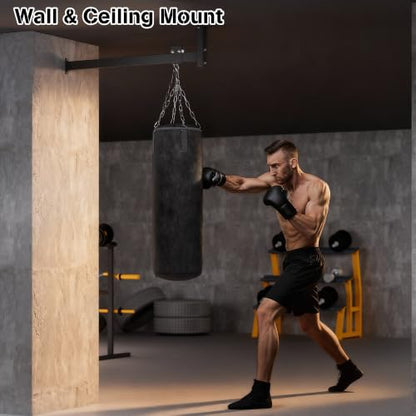 42" Heavy Bag Hanger Roller, Adjustable Wall & Ceiling Mount Rail