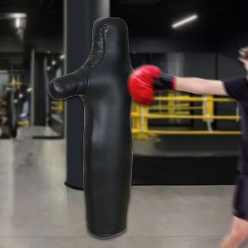 MMA Grappling Dummy Bag Unfilled Wrestling Training Dummy for Adults Beginners Kick Boxing Practice PU Leather 160cm/165cm/170cm- 165cm