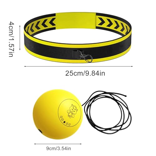 Boxing Reflex Ball Headband Multifunctional Fun Effective Hand Eye | Beginners Reflex Punching Ball Boxing Gear for Adults Enthusiasts Families Friends Amateurs Lovers Fun Sp - color: Yellow ball