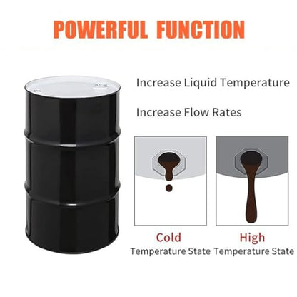 55N Metal Drum Heater with Digital Display, Elastic Heating Pad for Honey Oil Barrel & Tank Instruments, Efficient Heating Solution for Industrial Use - size: 200L 1740*125 1000W