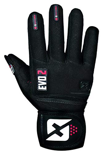 Evo 2 Weightlifting Gloves with Integrated Wrist Wrap Support-Double Stitching for Extra Durability-Get Ripped with The Best Body Building Fitness and Exercise Accessories - color: Black/Long, size: XX-Large