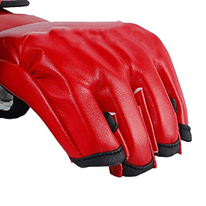 Unisex MMA Gloves, Half Finger Kickboxing Gloves with Open Palm Design for Fighting Training Muay Thai Boxing, Red