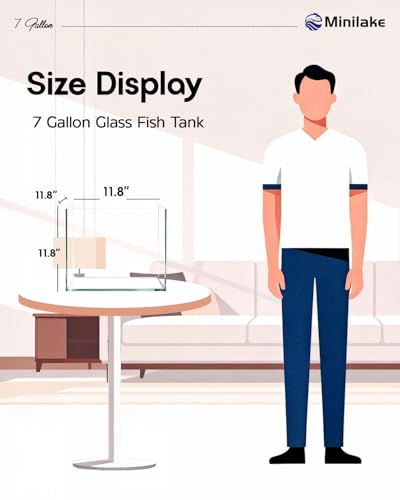 7 Gallon Clear Glass Fish Tank, Aquarium Fish Bowl Ultra Clear Rimless Design for Betta Goldfish Snails Shrimp Aquatic Planting - color: Transparent, size: 7 Gallon
