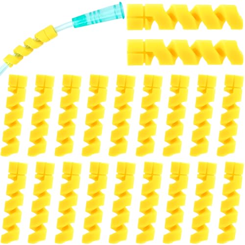 20 Packs Oxygen Tube Support Crimp Straightener, Retractable Oxygen Tubing Support for Portable Oxygen Concentrator, Oxygen Tubing Reels Supplies for Nasal Cannula - Yellow - color: Yellow, 20pcs