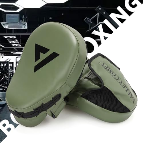 Valleycomfy Boxing Pads Punching Mitts for Training,Muay Thai,Martial Arts - color: Olive Green