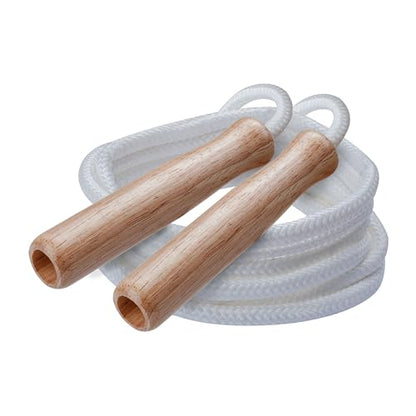 Champion Sports Wood Handle Jump Ropes – Durable Nylon or Leather Bearings - Skipping Rope, Fitness, Cardio Training, Agility, and Exercise Workouts - style: SR Series (16 Ft)