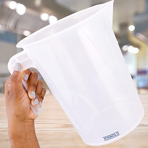 5 Liter Measuring Pitcher 3-Pack | 1.3 Gallon Shatterproof Plastic Large Graduated Mixing Pitchers, 1 to 2 Gallons (5L, 5000ml) - size: 5000ml (Pack of 3)