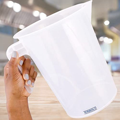 5 Liter Measuring Pitcher 3-Pack | 1.3 Gallon Shatterproof Plastic Large Graduated Mixing Pitchers, 1 to 2 Gallons (5L, 5000ml) - size: 5000ml (Pack of 3)
