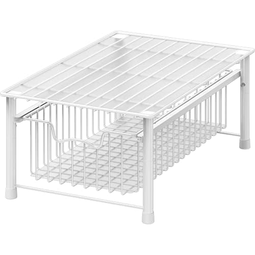 Simple Houseware Stackable Basket Drawer, White - color: White, size: 1-tier
