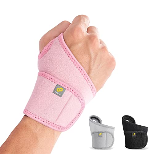 Bracoo Carpal Tunnel Wrist Brace with Compression Wrap - color: Pink