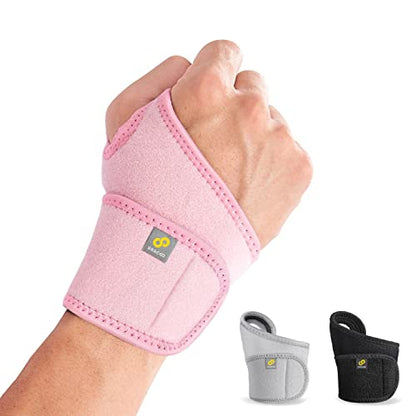 Bracoo Carpal Tunnel Wrist Brace with Compression Wrap - color: Pink