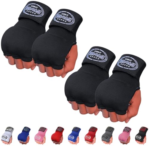 FARABI Kids Hybrid Boxing Inner Gloves Punching Boxing Gloves - color: All Black (Pack of 2)