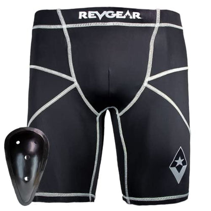 Revgear X13 Compression Shorts & Cup: Ideal Mens Prot, Mens Gym, Running - size: Small