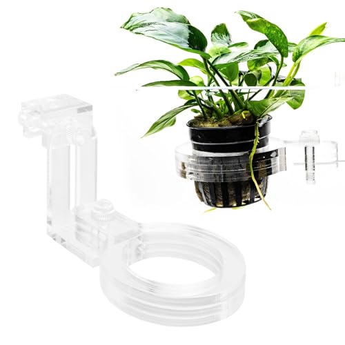 Ultum Nature Systems Hydro Pot Holder – Clear Adjustable Acrylic Aquarium Plant Holder - Sturdy Aquarium Planter and Aquatic Plant Pot for Live Plants, Large - size: Large