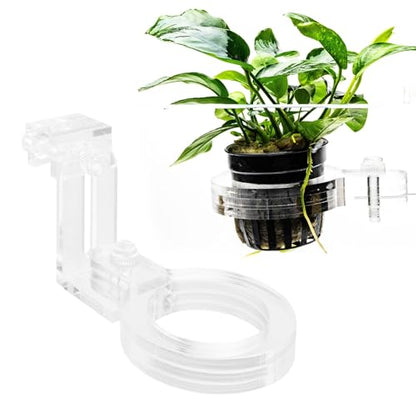 Ultum Nature Systems Hydro Pot Holder – Clear Adjustable Acrylic Aquarium Plant Holder - Sturdy Aquarium Planter and Aquatic Plant Pot for Live Plants, Large - size: Large