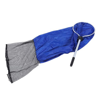 SUNGOOYUE Aquarium Fish Net Aluminium Alloy Fish Transfer Net 30CM Mesh Basket with 20 Inch Long Handle Soft Fine Mesh for Koi Goldfish Transfer Breeding Spawning Pond Tank Use - size: Diameter 35CM, handle 50CM