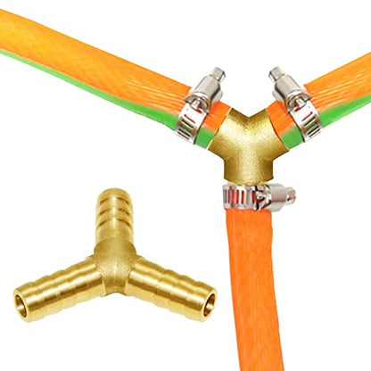 3/8" Hose Barb Y Shaped 3 Way Union Fitting Intersection/Split Brass Water/Fuel/Air - size: 3/8 Inch