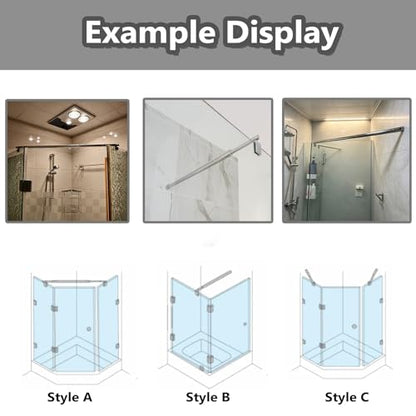 Frameless Glass Partition Stabilizer Support Bar for Aquarium, Glass Door Support Rod with Rotating Base, Stabilizer Brace Rod for 8-12 mm Thick Panel(Style B,23.6–31.5in/600–800mm)