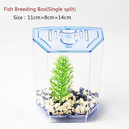 Fish Bowl Vase Fish Tank Aquarium Box Transparent Fish Raising Box Double-Capsule Hatching Double-Layer Incubator Office Aquarium Small Fish Tank Starter Kit