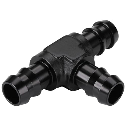 1/2" 13mm Hose Barb Tee T Fitting Adapter Aluminum Black - size: 13mm
