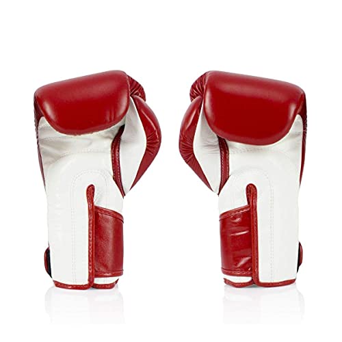Fairtex BGV6 Angular Boxing Gloves, Locked Thumb Muay Thai MMA Kickboxing - color: Red/White, size: 16oz