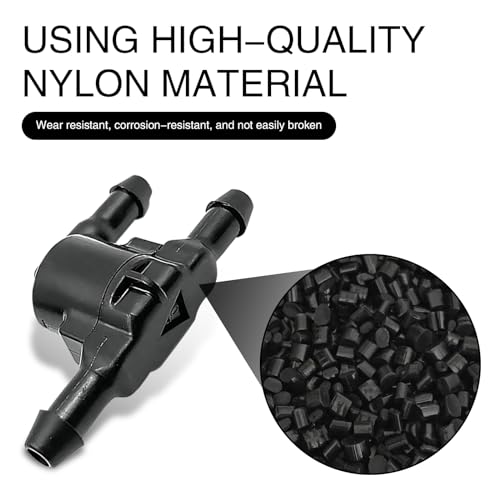 2 PCS Car Windshield Wiper Washer Check Valve, 3 Port Cleaning Nozzle Replacement 8532128020, Wiper Spray Pipe Cleaning Connector Accessory, Compatible with Toyota Lexus (Black)