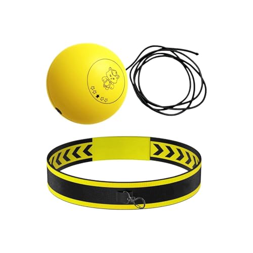Boxing Reflex Ball Headband Multifunctional Fun Effective Hand Eye | Beginners Reflex Punching Ball Boxing Gear for Adults Enthusiasts Families Friends Amateurs Lovers Fun Sp - color: Yellow ball