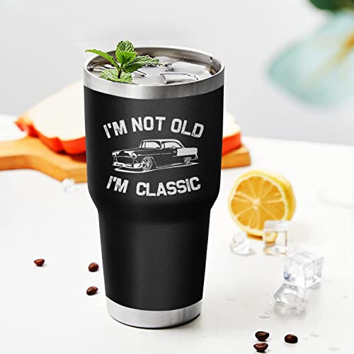 Dad Gifts for Men 30 Oz I'm Not Old I'm Classic Cup Tumbler Coffee Mug with Lid and Straw Mens Father's Day, Christmas and Birthday Gifts Idea 50th 60th 70th 80th - color: I'm Not Old-01