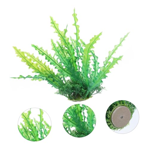 2Pcs Aquarium Fish Tank Decorations Compact Fake Grass Plants Desktop Fish Tank Supply for Home Office Table Aquarium Decor