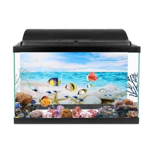 24in Fish Tank PVC Sticker Undersea Corals Aquarium Decorative Sticker Sea Star Paintings Fish Tank Background Decor