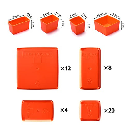 2PCS Multi-Purpose Portable Organizer Box Set with 44-Removable Compartments, 2 Pieces Professional Boxes with Dimension 16.2"L*13"W*2.3"H - size: 2 PCS