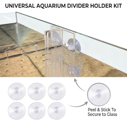 Fish Tank Divider for 5 Gallon & 5.5 Gallon Tanks, Clear Acrylic Aquarium Divider, Adjustable Fish Tank Separator with Dual Suction Cup System, Freshwater Aquarium Partition Panel