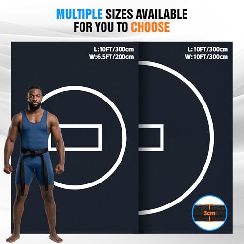 10' x 10' / 10' x 6.5' Foldable Wrestling Mat, Non Slip Waterproof Training Floor Mat for BJJ, MMA, Taekwondo, Grappling, Yoga & Martial Arts Home Workout 1p1 - size: 10ft*10ft*1.25inch