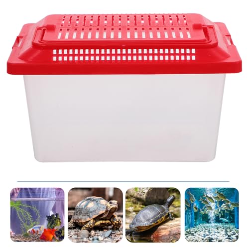 Portable Fish Tank Turtle Box Pet Hamster Transport Carrier 18x11x11cm Sturdy Pp Plastic Aquarium for Reptile and Small Animal Breeding