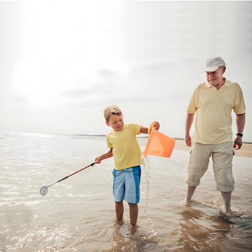 VOS Sand Sifter 2-Pack + Mesh Collection Bag | Adjustable Handle 21"–33" | Beach Scoop for Seashells, Shark Teeth & Sea Glass | Stainless Steel, Rust-Resistant | Beachcombing Kit – KOVO Coral