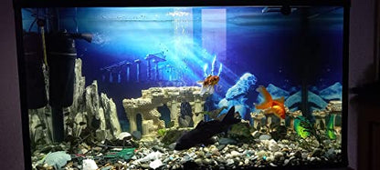 VIP. LINE Under Water Atlantic Lost City Ancient Aquarium Background Poster Fish Tank Backdrop Sticker Selfadhesive (24" x 12"/ 61 x 30cm)