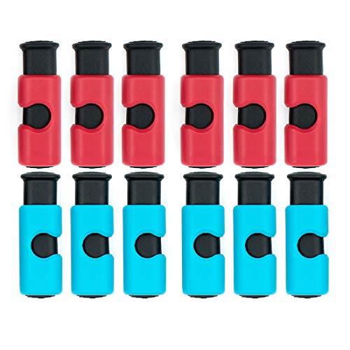 12 Pcs Bread Bag Clips Value Set Grade Food Bag Squeeze Clips Food Fruit Bread Bag Cinch Non-Slip Grip Sealer Rubber Pads or Lid on Bottom, Easy To Squeeze Lock Release, 6 Blue & 6 Red Clips - color: 12pcs