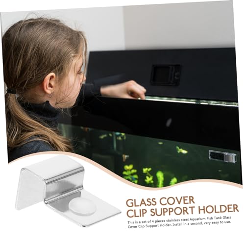 BESPORTBLE Stainless Steel Support Bracket Aquarium Lid Handle Holder Fish Tank Mounting Clip 10mm Clips Set