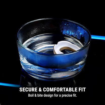 Hayabusa Combat Sports Mouth Guard Youth, Kids and Adult Sizes Comes with Case - Gold/White, Youth - color: Gold/White, size: Youth